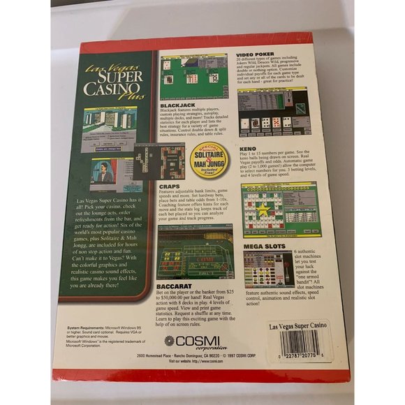 New LAS VEGAS SUPER CASINO PLUS - PC CD-ROM for WINDOWS 95 by COSMI/SWIFT (1997) - Picture 4 of 6